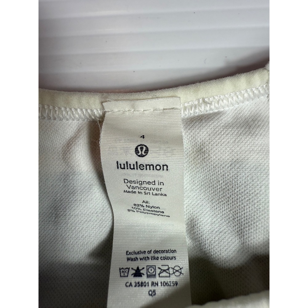 Lululemon Align Tank Top Light Support‎ Ribbed Knit Seamless White Size 4 - Picture 5 of 6